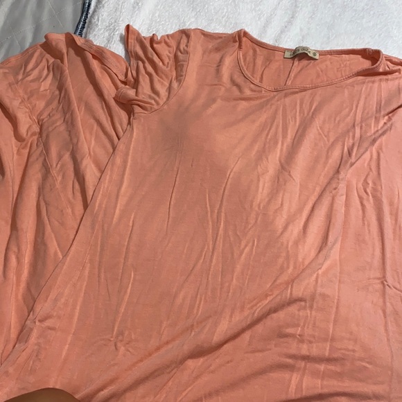 Long Coral Tshirt Dress - Picture 1 of 3